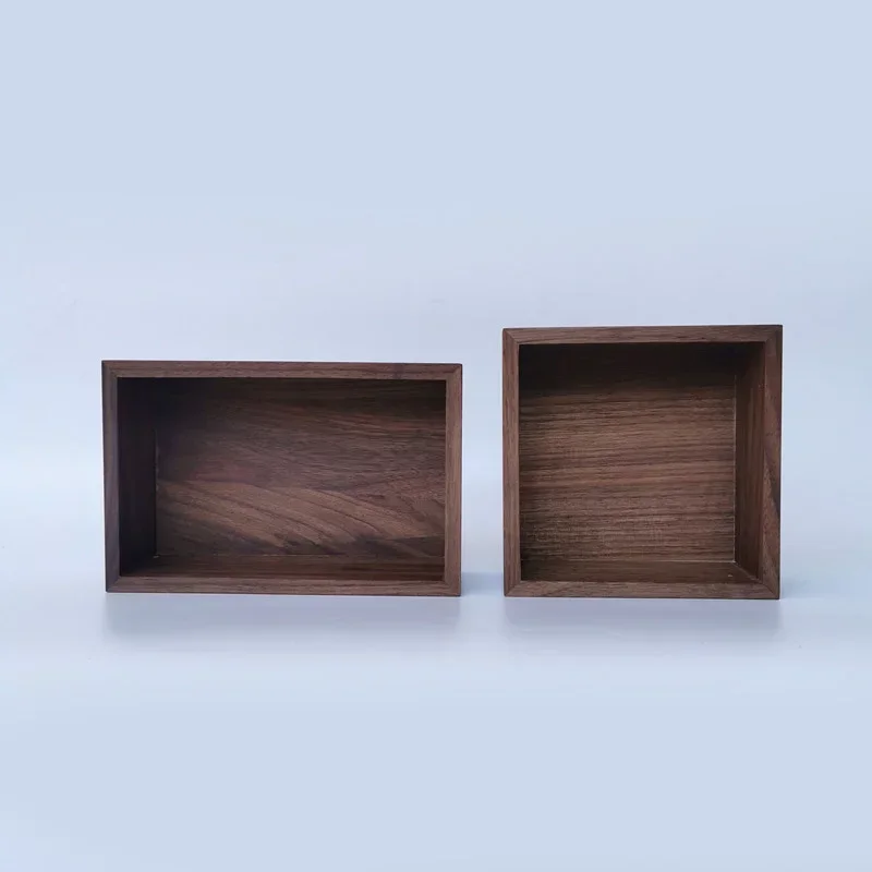 Black Walnut Solid Wood Organizer Boxes Multiple Specifications Storage Box Lidless Cosmetic Storage Box Storage Wedding Gift