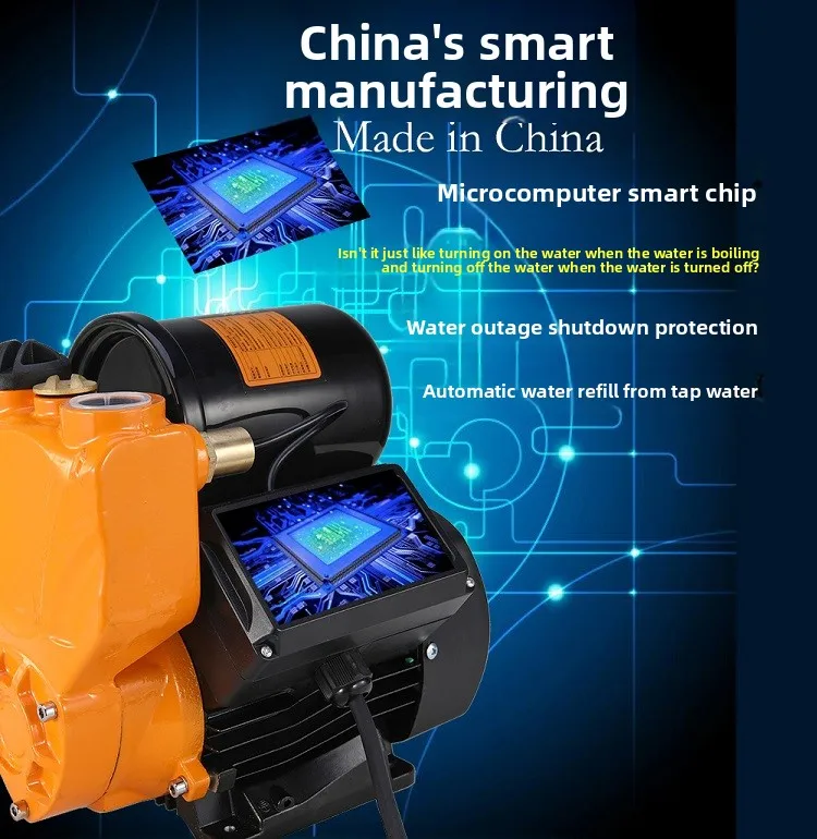 220V Automatic Self-Priming Intelligent Booster Pump – Household High Pressure Water Pump for Home, Apartment & Garden