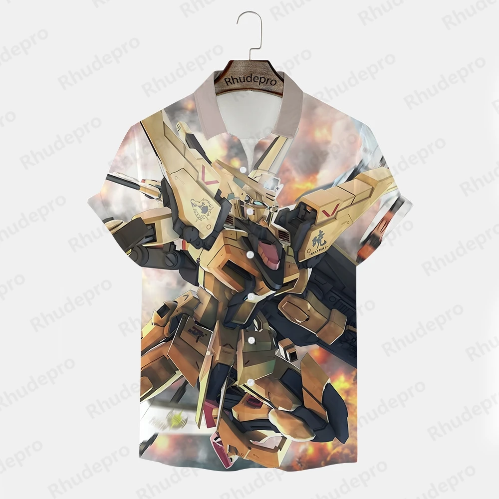 

Shirts Summer Y2k Clothes Harajuku Style Men's T-shirt Clothing 2024 Gundam Model Anime Hip Hop Gift Short Sleeve Trend New Tops