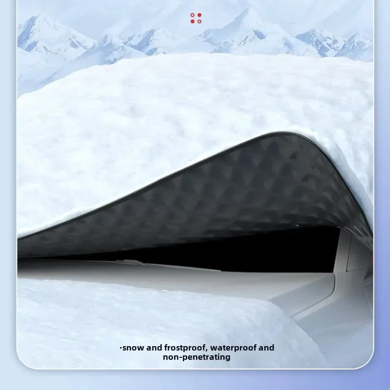 غطاء الزجاج الأمامي للسيارة للثلج والثلج مقاوم للرياح نافذة السيارة للثلج مع شرائط مغناطيسية وعاكسة نافذة السيارة الأمامية #4