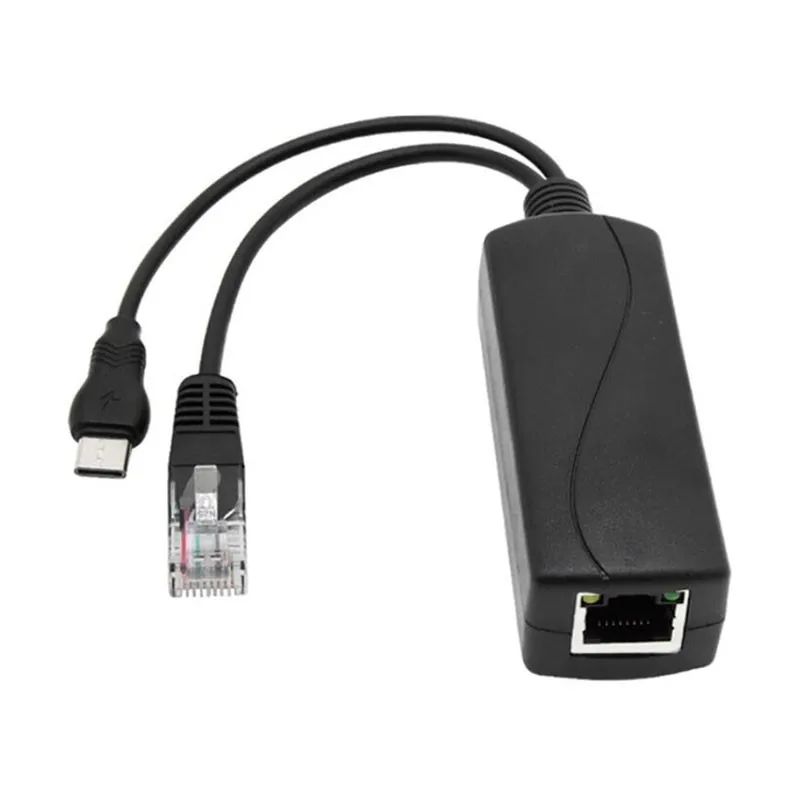1/2/5PCS Splitter 5V POE USB Tpye-C Power Over Ethernet 48V To 5V Active Tpye-C POE Splitter RJ45 Female 44~57V for Raspberry C5