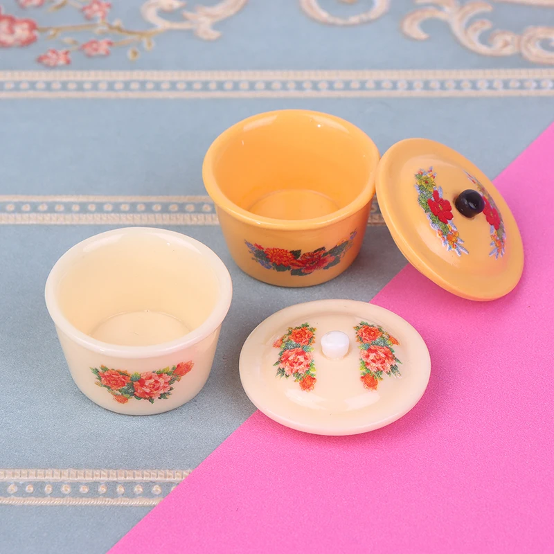 Dollhouse Miniature Nostalgic Life Scene Decoration Supplies Chinese Double Happiness Enamel Basin Doll Accessories Toy