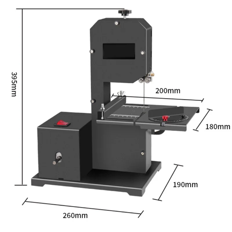 800 W Electric Woodworking Band Saw Machine Multi-function Benchtop Cutting Tool Small Household Vertical Metal Saw 1750RPM 70MM