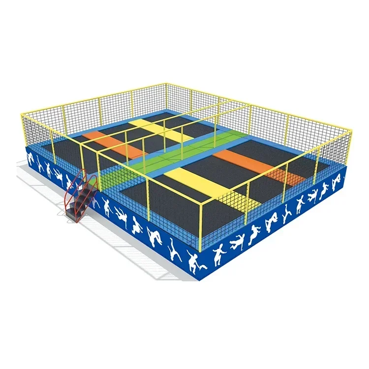 Customized SizeWholesale Square Meters Price Kids Fitness Equipment Jumping Mat Indoor Trampoline With Roof