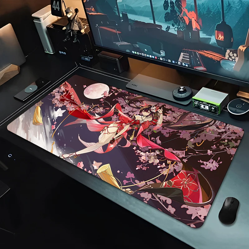 Large Waifu 90x40cm Fantasy Trickster Girl Extra Large Thick Mouse Pad Non Slip Rubber Base Stitched Edge Speed Desk Mat For PC