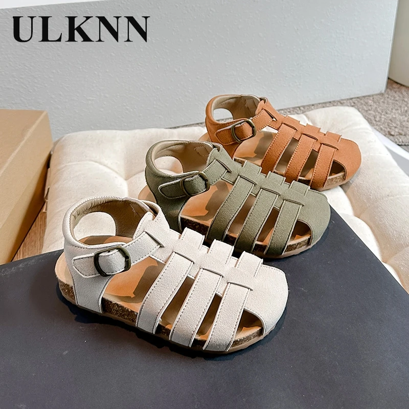 

Kids' Sandals 2024 Summer Girls' Birkenstock Sandals Head Boys' Roman Shoes Kids' Girls' Baby Non-slip Beach Shoes