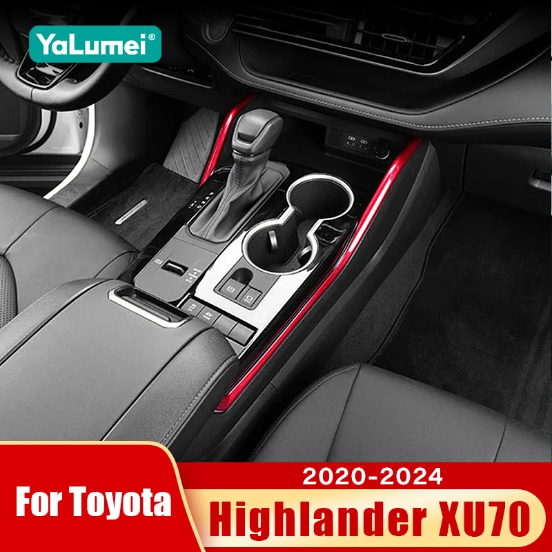 Für Toyota Highlander XU70 2020 2021 2022 2023 2024 Kluger Auto Getriebe Shift Panel Trim Abdeckung Wasser Tasse Streifen zubehör