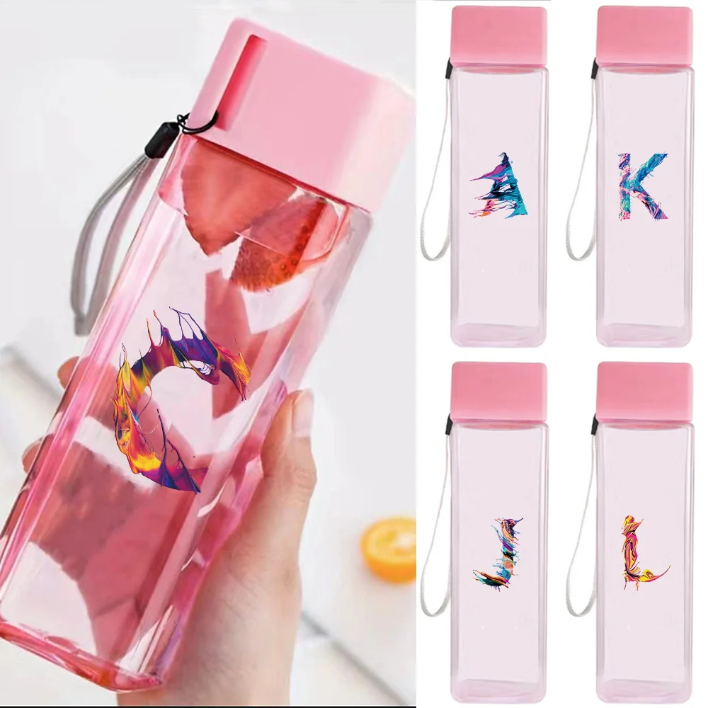 

Portable Plastic Water Cup Large-Capacity Portable Outdoor Water Bottle Dustproof Durable Juice Cup Ideal Gift Paint Pattern