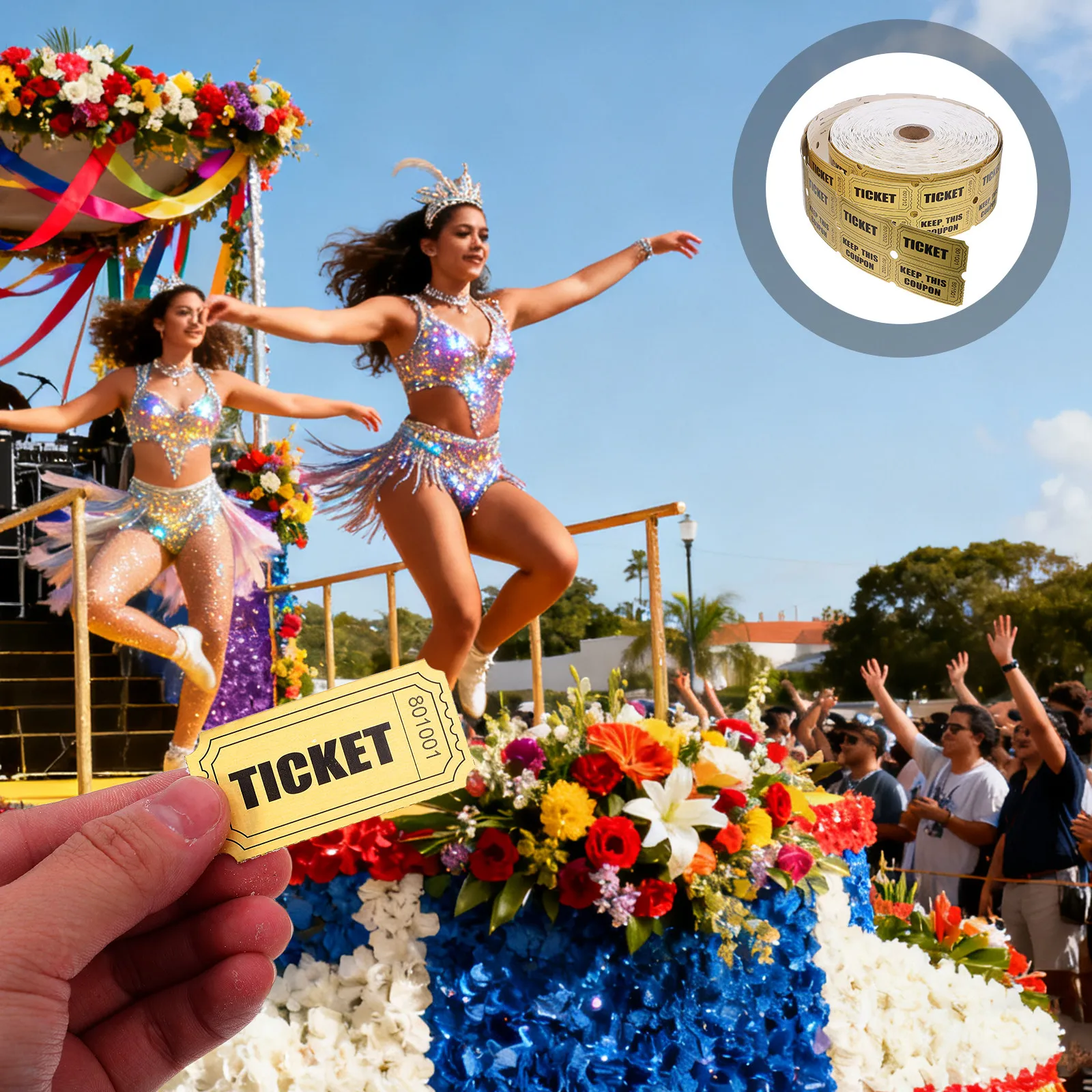 2000 Pcs Raffle Tickets Circus Decorations Auction Drawing For Event Labels Golden Game Carnival Birthday Party Holiday view 6