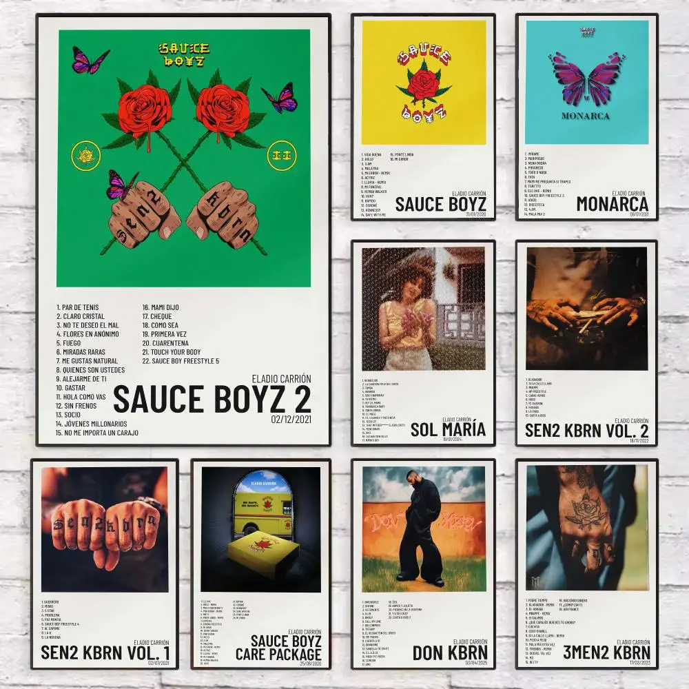 

E-Eladio C-Carrion Rapper Music Poster Wall Art Sticky for Living Room Bedroom Office Hallway Bar Home Decor Gift Idea