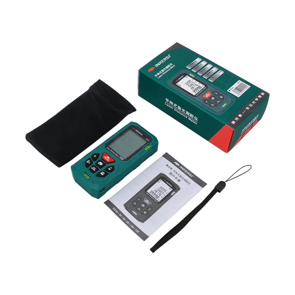 Imagem -06 - Inkersi Laser Rangefinder 120m 100m 70m 50m 40m Digital Laser Medidor de Distância Laser Range Finder Fita Distância Mediador Ferramentas