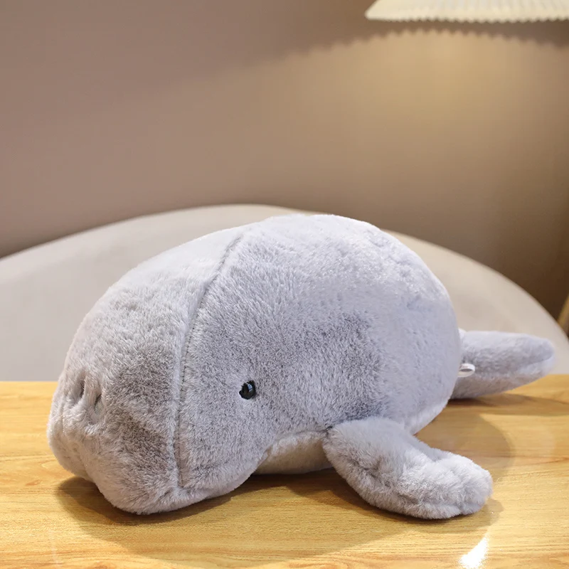 40/50cm Lifelike Manatee Doll Plush Toy Stuffed Soft Grey Dugong Pillow Sea Animals Toys for Boys Girls Gift Aquarium Souvenir