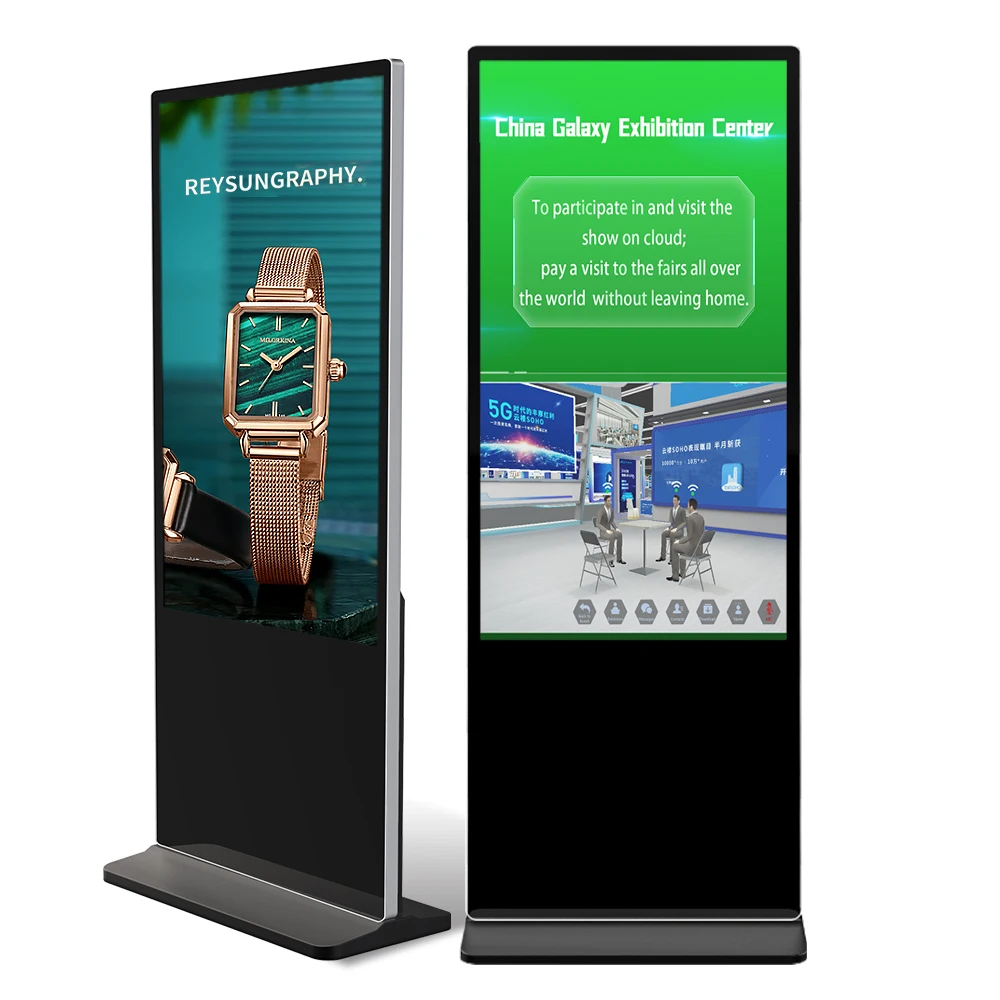Indoor 55 Inch IPS LCD Digital Signage Display Built-In Cloud-Based CMS USB Control Full Color Video Media for Retail