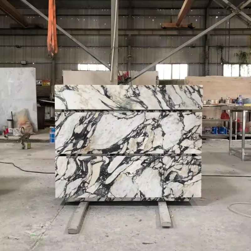 Any Size Custom Sleek Modern Natural Marble Above Counter Sink Grooved Texture Natural Veins Multi Stone Selections Bathroom image 5