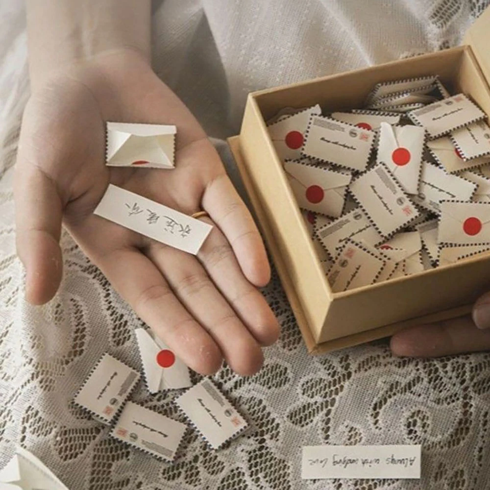 60PCS DIY Creative Mini Paper Envelopes, Couple Confession/Proposal Notes, Express Feelings, Holiday Blessing