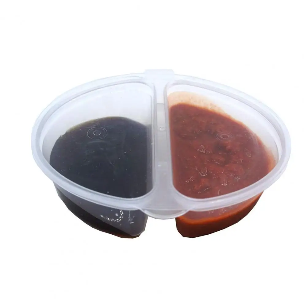 Sauce Storage Solution for Lunch Boxes 30pcs Two Compartment Sauce Box with Lid Condiment Containers for Snacks for To-go