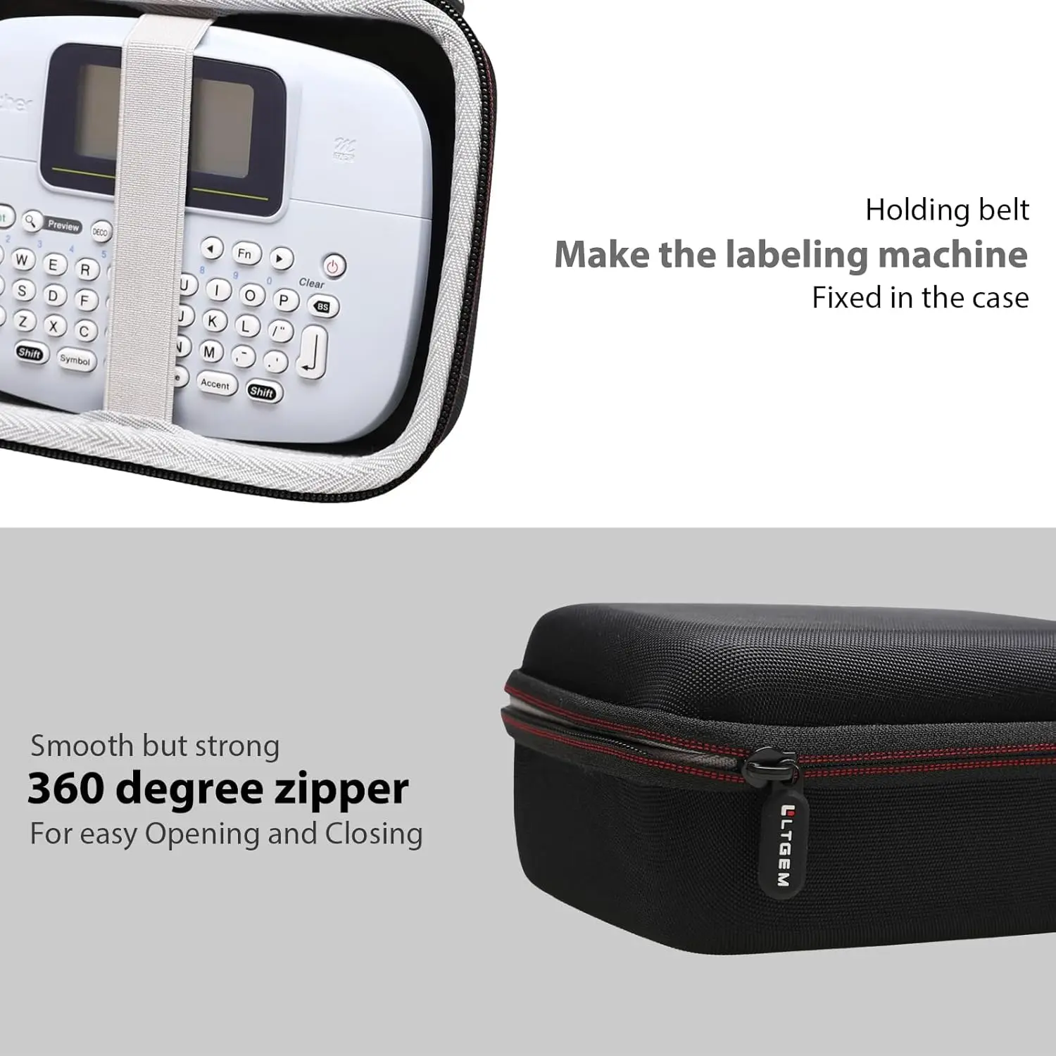 LTGEM Hard Case for Brother PT-M95 P-Touch Label Maker Bundle - Travel Protective Carrying Storage Bag