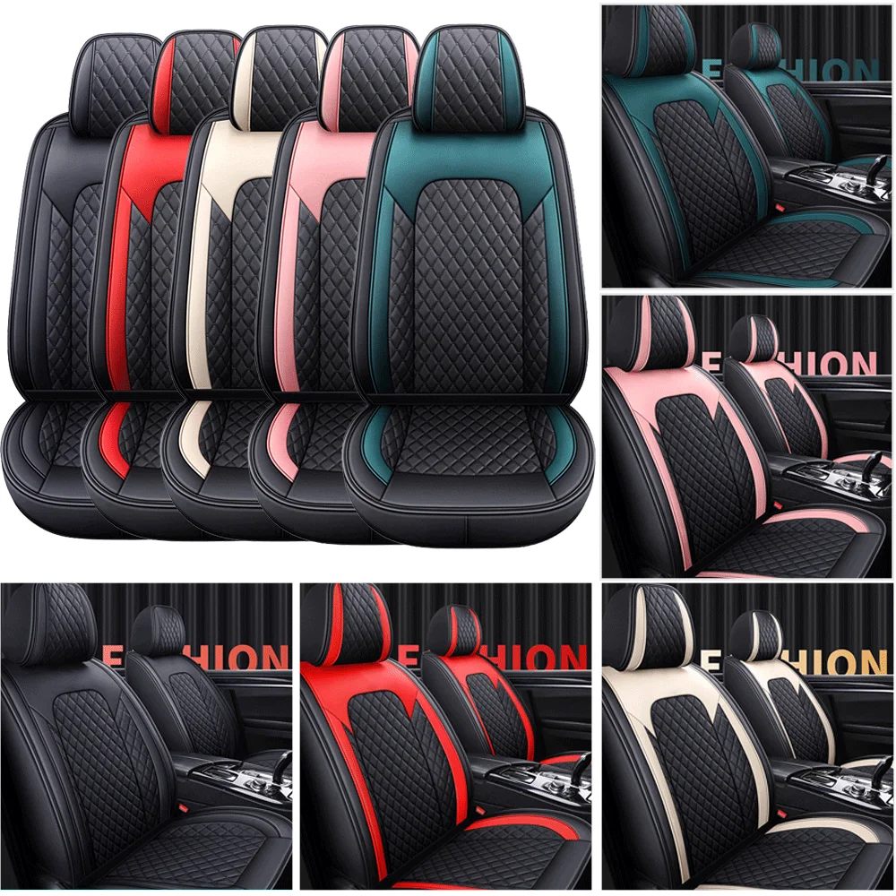 

5-Seat PU Leather Universal Car Seat Covers Full set Front Rear Seat Cushion Anti-scratch Protection For Sedan SUV