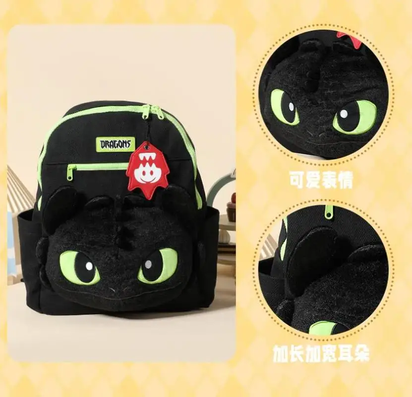 Echter Potdemiel Drachenzähmen leicht gemacht Rucksack Spielzeug Figur Zahnloser Plüschpuppenrucksack Actionfigur Sammlergeschenke