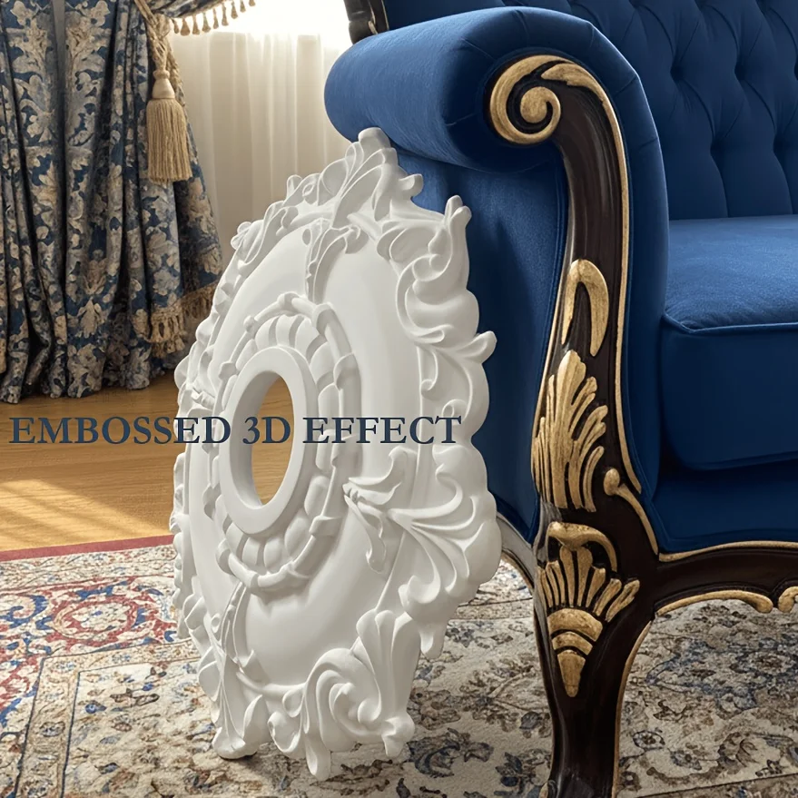 Round Ceiling Medallion Wall Sticker Decorative Light Cover Plate Vintage European Chandelier Fan Base Decor