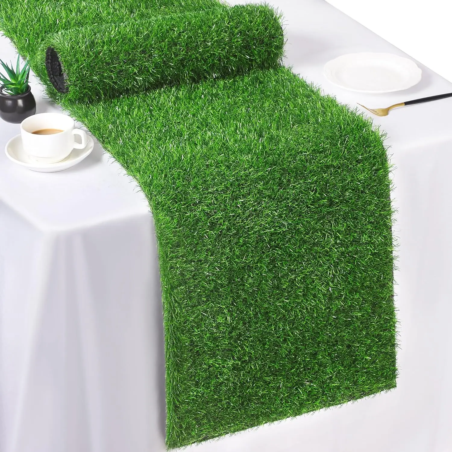 Artificial Grass Table Runner, Green Turf Table Runner Tabletop Decor Golf Theme Summer Spring Party Wedding Baby Bridal Shower