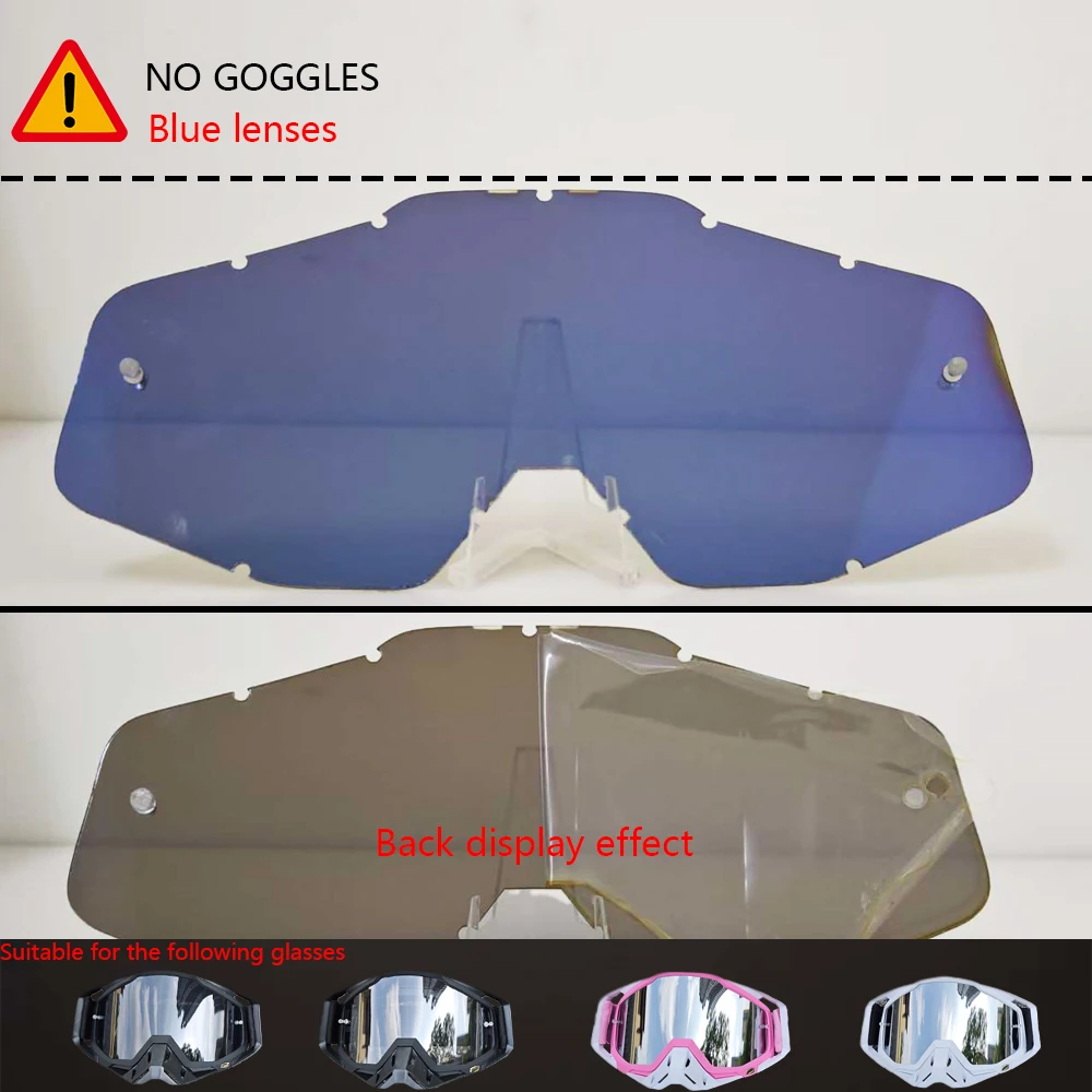 ACC Style Off-Road Motorcycle Goggle Replacement Lens, 1PC 2PC 3PC Optional, Yellow Blue Clear Lake Green Multi Color Lens view 4