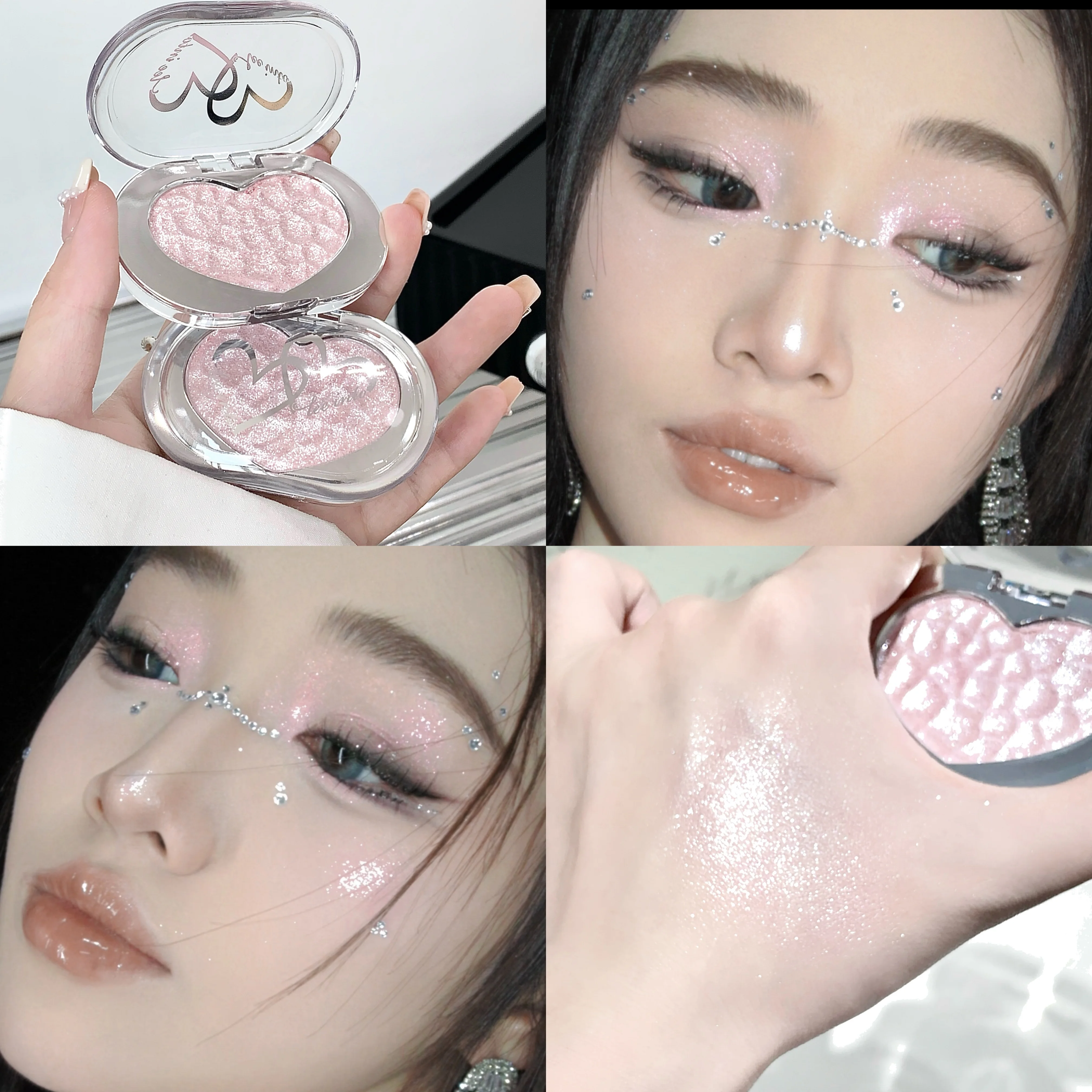 LEE INTO Highlighter Powder, Pearlescent Finish, Fine Shimmer