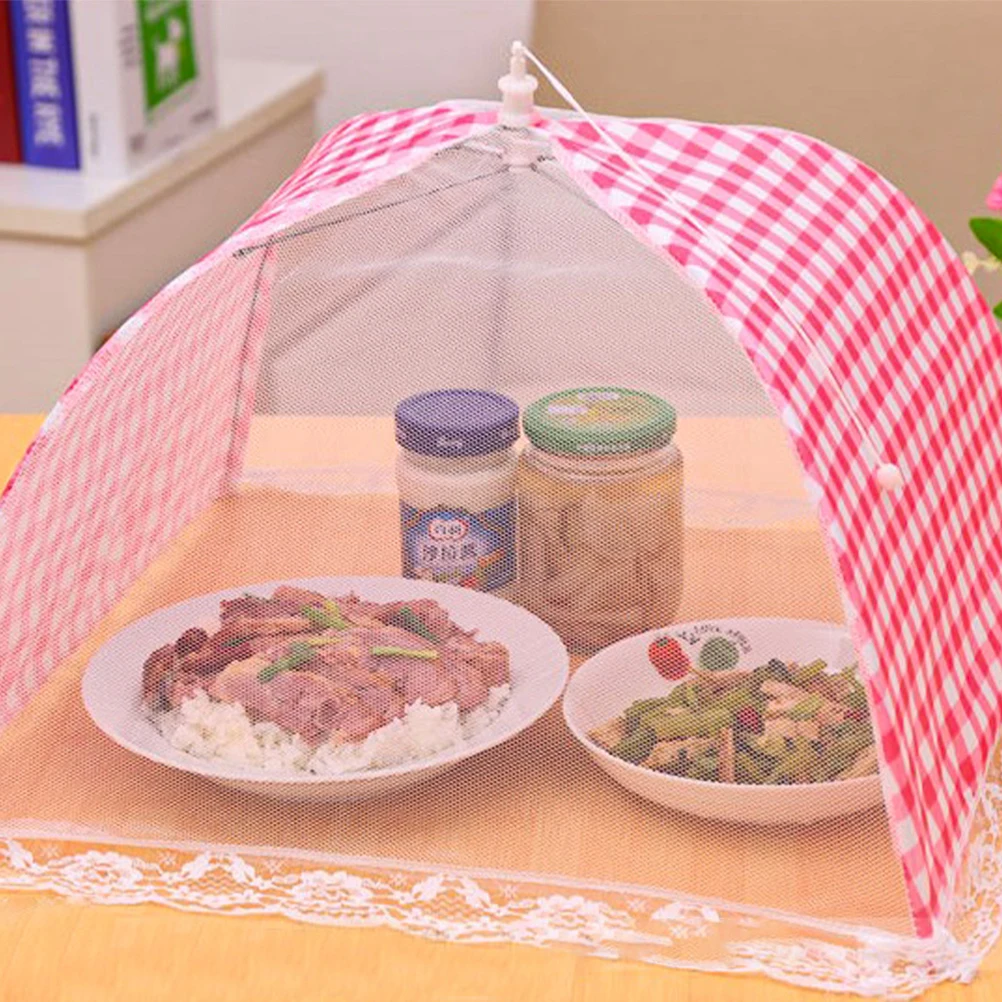 

2pcs Cover Reusable Collapsible Cloth Kitchen Gadget Meal Protector Plate Mesh Screen Cover Tabletop Foldable Food Tent Kitchen