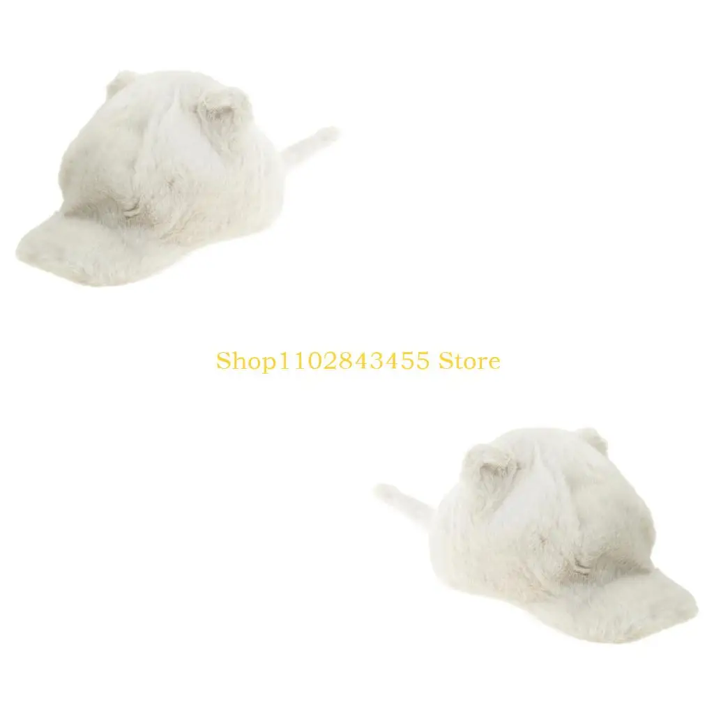 49MC Unique Sports Hat Lovely Kitten Ear Furry Baseball Hat Ear for Idol Concert