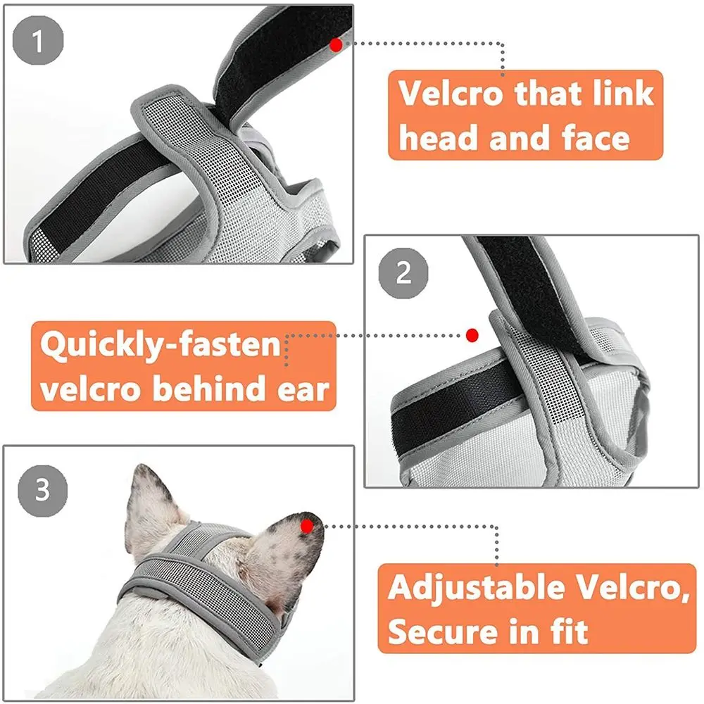 Pet Dog Muzzle Breathable Short Snout Anti Barking Biting Chewing French Bulldog Flat-Faced Aggressive Dog Face Mesh Adjustable