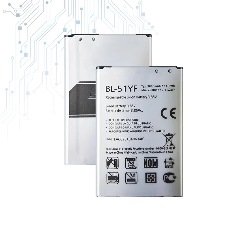 Replacement 3000Mah Mobile Battery BL-51YF For LG G4 H815 H810 VS999 F500 F500S F500K F500L H81 H818 H819 BL 51YF