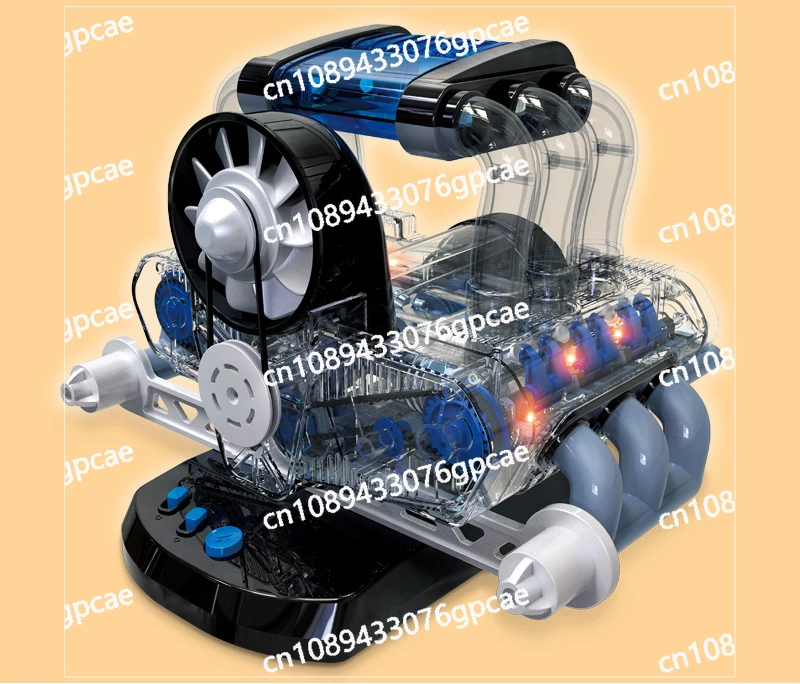 Steam Six-cylinder Car Engine F6 Engine Model Can Be Started and Assembled Educational Toy Boy 12 Years Old