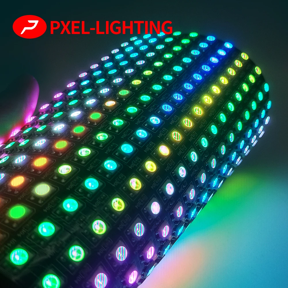Flexível Pixel Panel Matrix Screen, WS2812B, WS2812B, RGB, 16x16, 8x32, 256LEDs, Módulo LED ECO, IC, Endereçável individualmente, DC 5V