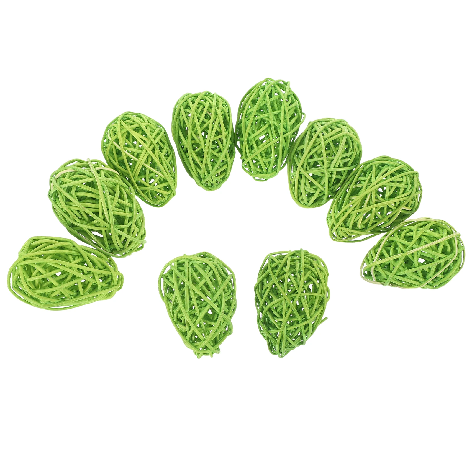 

10 Pcs Easter Eggs 6 5CM Yellow Rattan Balls Decorative Easter Decorations for Party Home Garden Festive Atmosphere