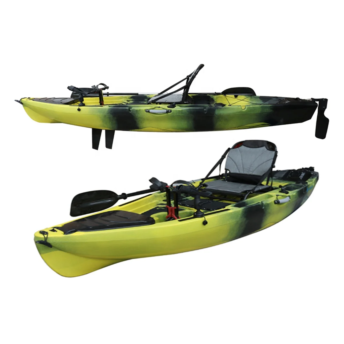 10FT Fishing Flap Pedal Drive Kayak Single Seat HDPE Plastic Kayak Sit on Top Boat Fin Motor Eléctrico Kayak with Accessories