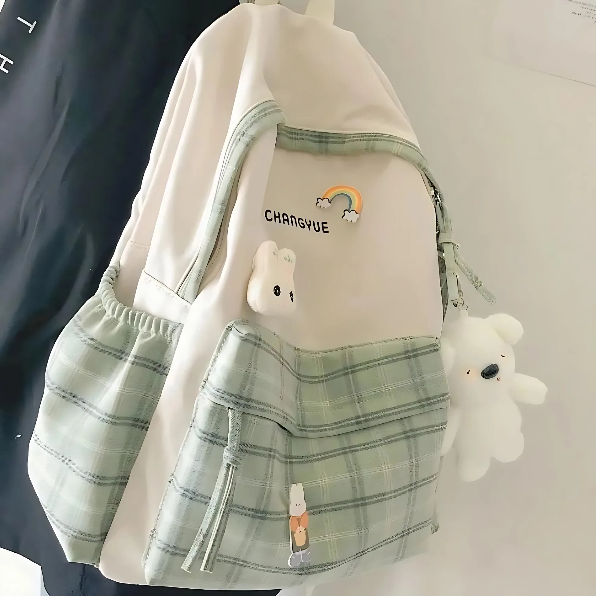 

Рюкзак для старшей школы в простом студенческом стиле, корейская версия, с двумя лямками, в клетку, для девочек-подростков