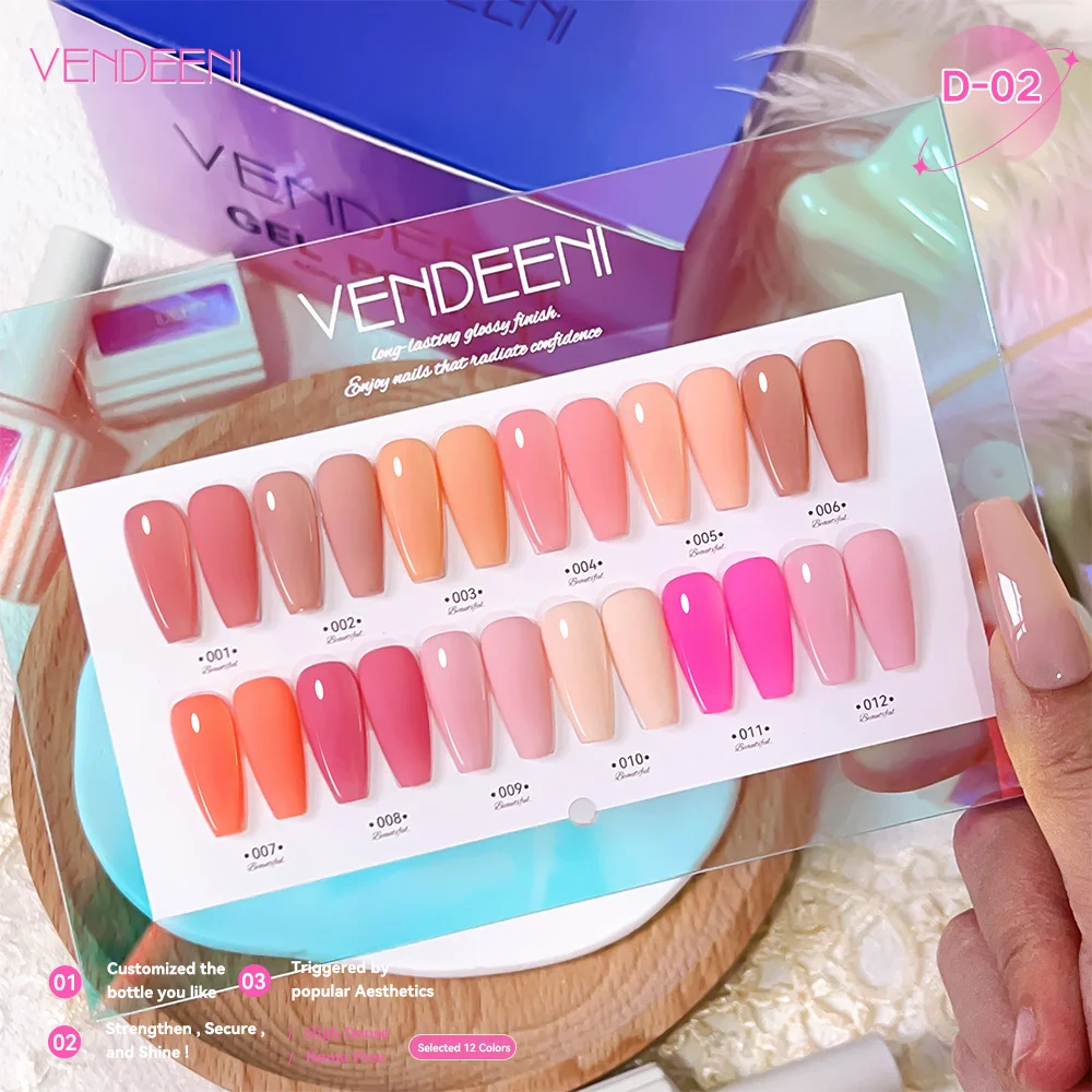 Vendeeni TPO HEMA FREE Top-Qualität, Rabattpreis, 12 Farben, Nagel-Gel-Nagellack-Set, neues Design-Nagellack-Set, 15 ml Flasche, UV-Gel-Set