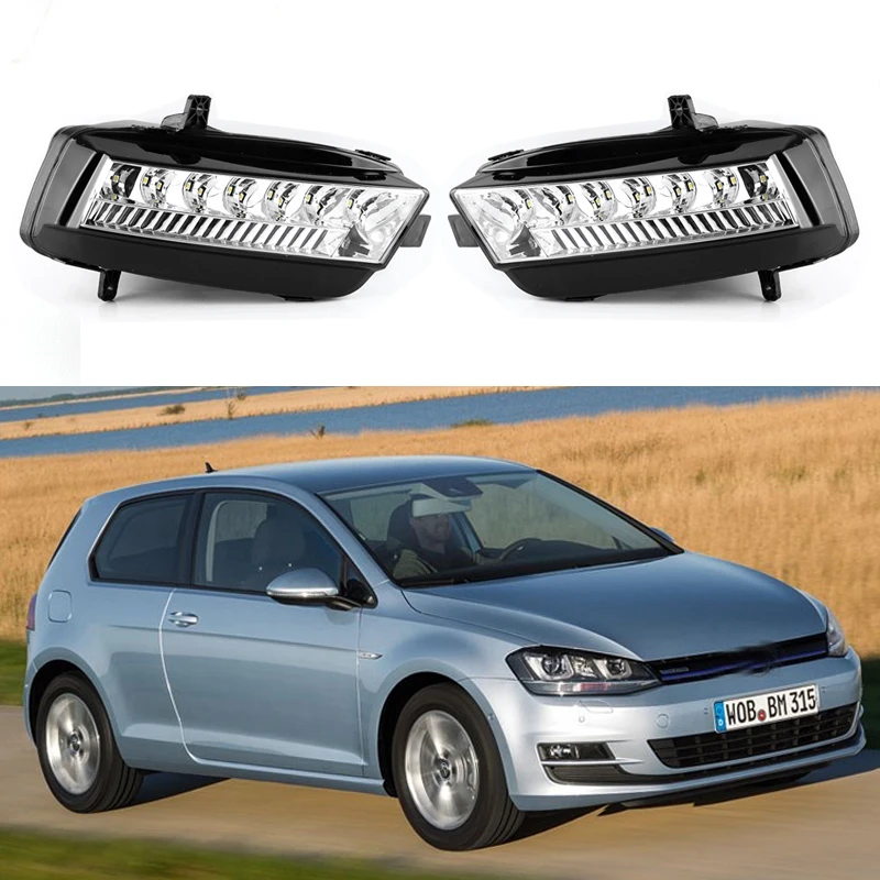 LED DRL Car Daytime Running Light Front Bumper Driving Fog Lamps Assembly Accessorie For VW Volkswagen Golf 7 MK7 2013 2014 2015