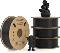 Creality Hyper PLA Filament 1.75mm 30-600mm/s High Speed ​​3D Printer Dimensional Accuracy +/-0.02mm Black 4 Rolls (1KG/Roll)