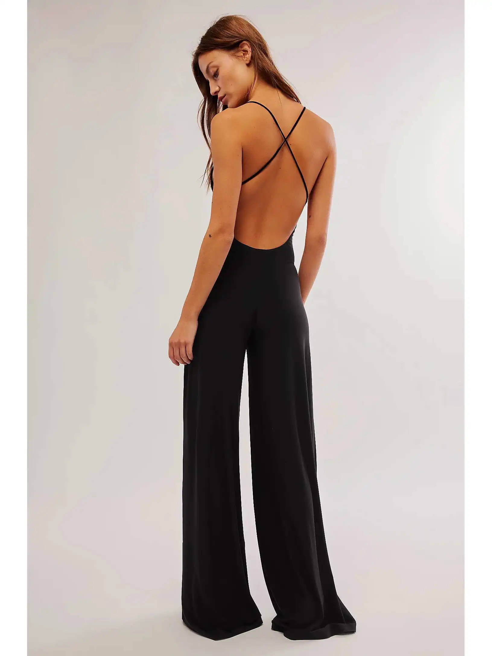 Future Retro New York Cross Ba lage taille broek Drapey hoge taille lange legging polyestervezel