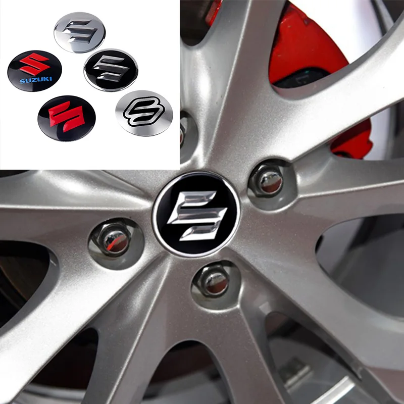 

4Pc Car Wheel Center Hub Caps Aluminum Decorative Sticker For Suzuki Alto Jimny Samurai Baleno SX4 IGNIS Reno Grand Vitara Ignis