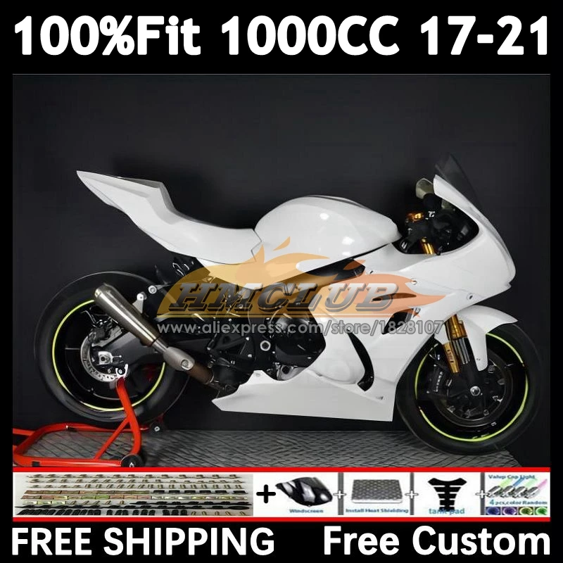 Body For SUZUKI GSX-R1000 GSXR 1000 2017 2018 2019 2020 2021 32No.171 white glossy GSXR-1000 K17 GSXR1000 17 18 19 20 21 Fairing