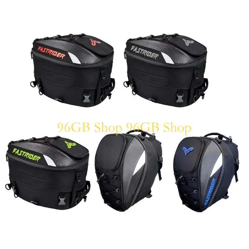 

96GB Motorcycle Storage Tail Bag Helmets Accessories Adjustable Rear Seats Pack with Inner Compartments for Organized Storage