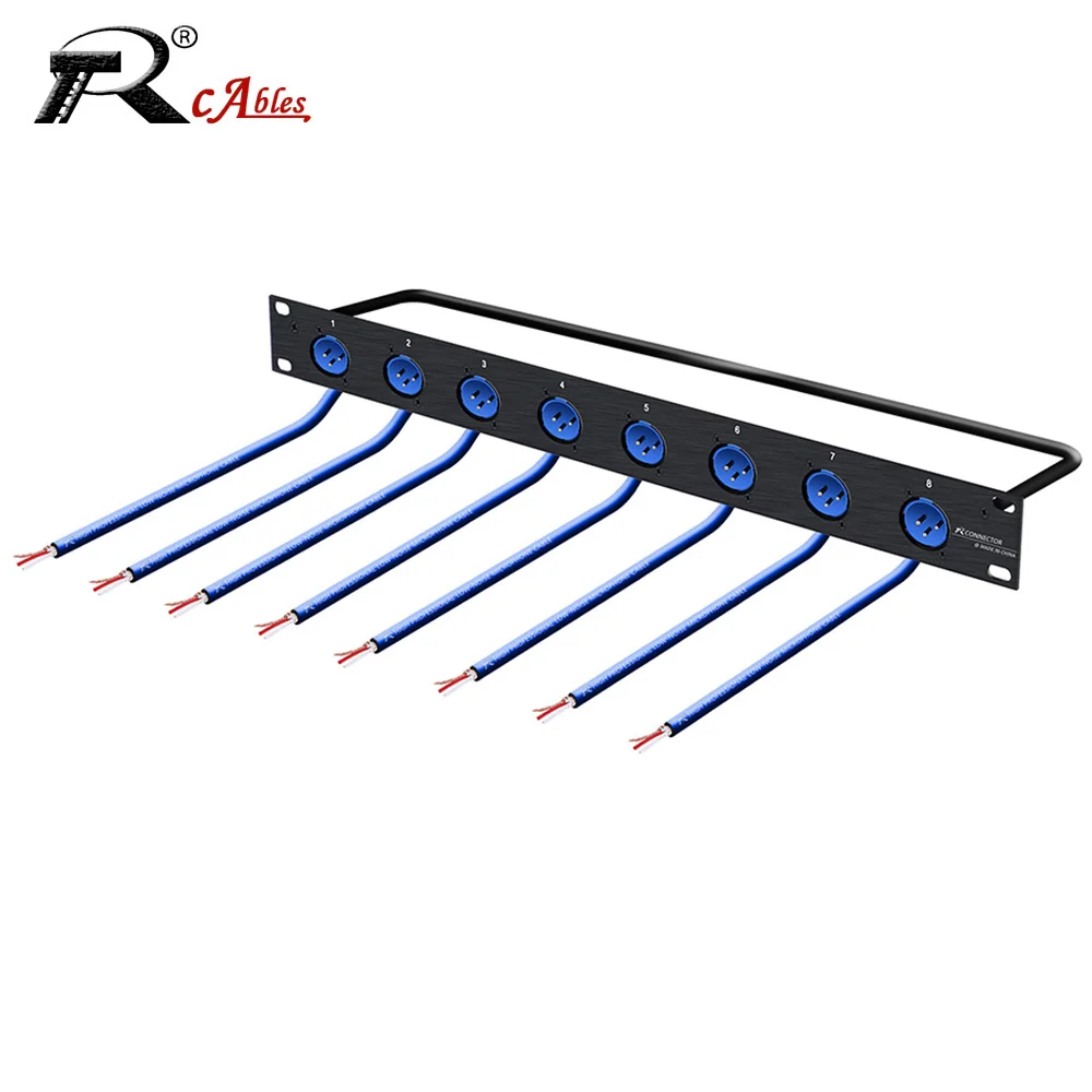 

1U Rack Patch Panel 8 Way Channel Flight Case Mount,3Pin XLR Male MIC Socket Pigtail Bare Wire Open End Replacement Audio Cable