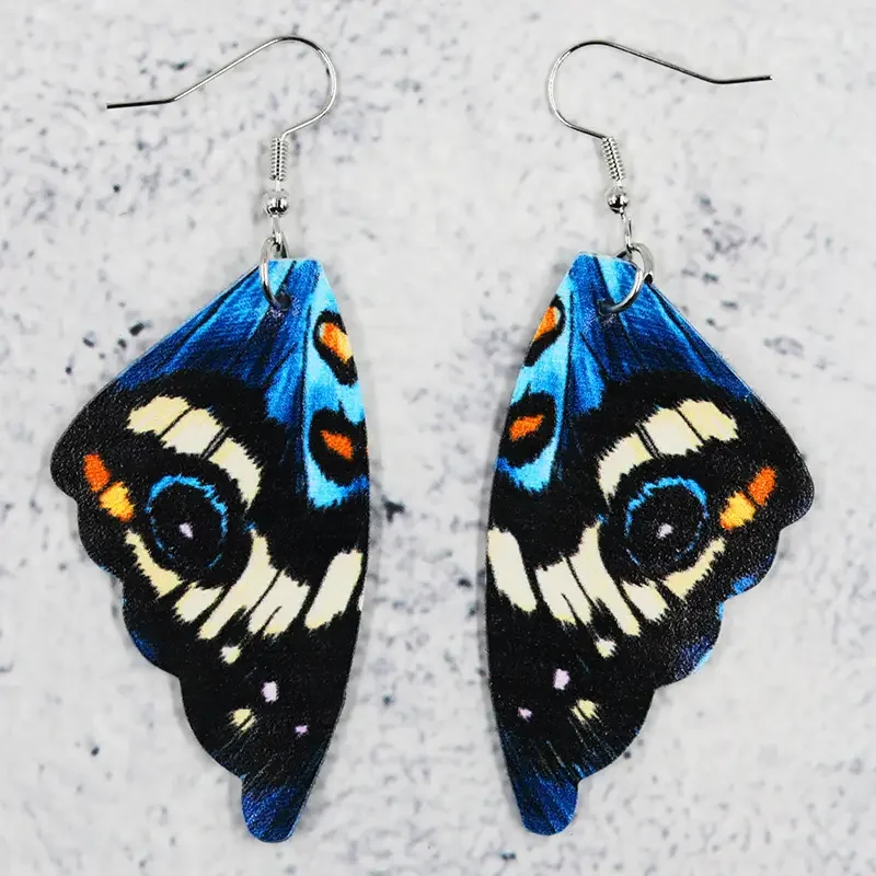 Vibrant Bohemian Colorful Butterfly Wings Drop Dangle Earrings Handcrafted Jewelry for Women Gift Idea for Birthday