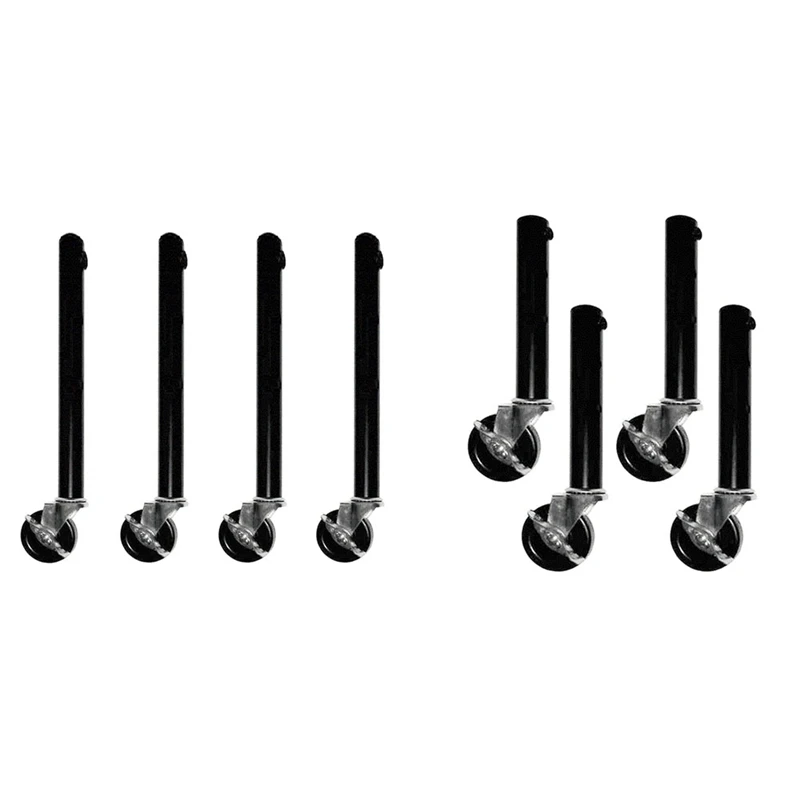 Table Leg Extension For Folding Table Castors - Pack Of 4 Risers With Wheels For Straight And Curved Legs Easy To Use 27Cm