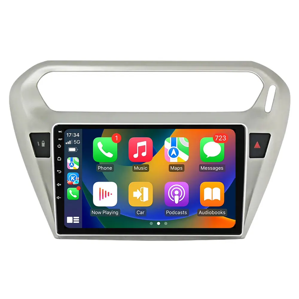 Android 13 Car Video Radio Multimedia For Peugeot 301 Citroen Elysee 2013-2018 2 din Stereo Player GPS Navigation QLED DSP 4G TB