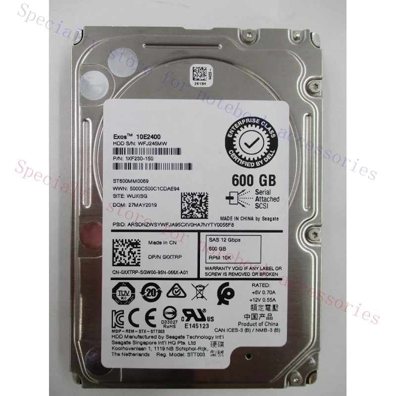 

R+ For XXTRP 0XXTRP Dell 600GB 10000RPM 12Gbps SFF 2.5" SAS ST600MM0069 HDD HARD DRIVE