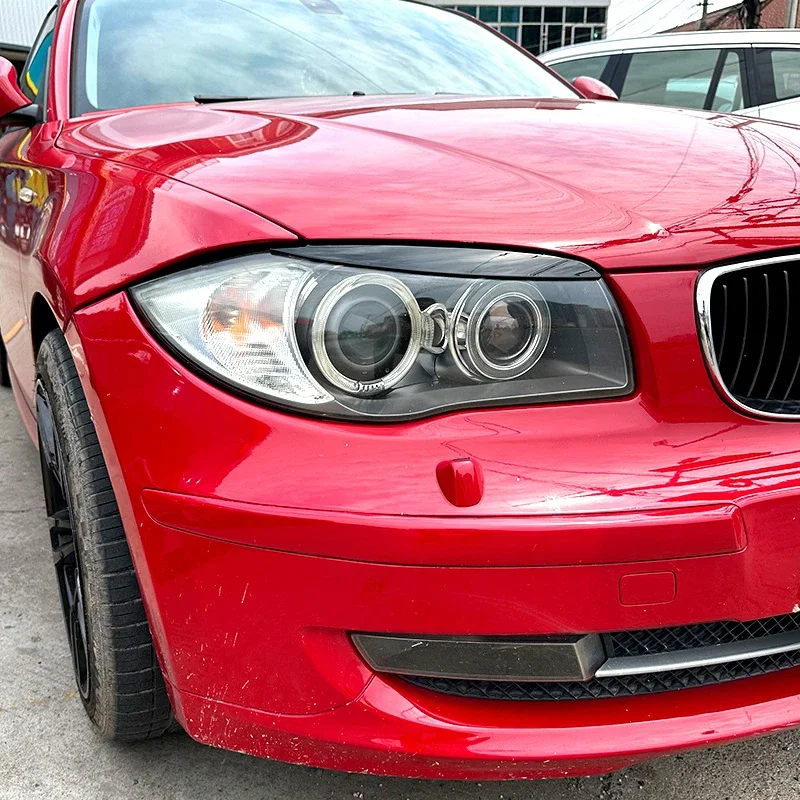 Gloss Black Car Front Headlight Eyebrows Eyelid Lids Body Kits Sticker Trim for BMW 1 Series E81 E82 E87 E88 130i 118d 2004-2014