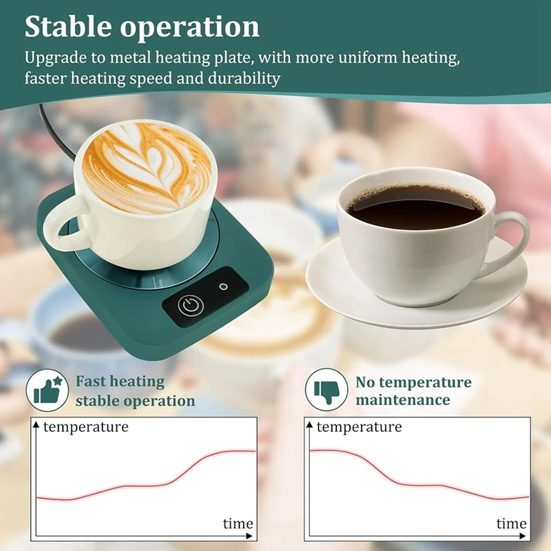 Abgr-porta-copos de café mais quente mesa de café mais quente termostática xícara de café aquece rapidamente e uniformemente plugue dos eua